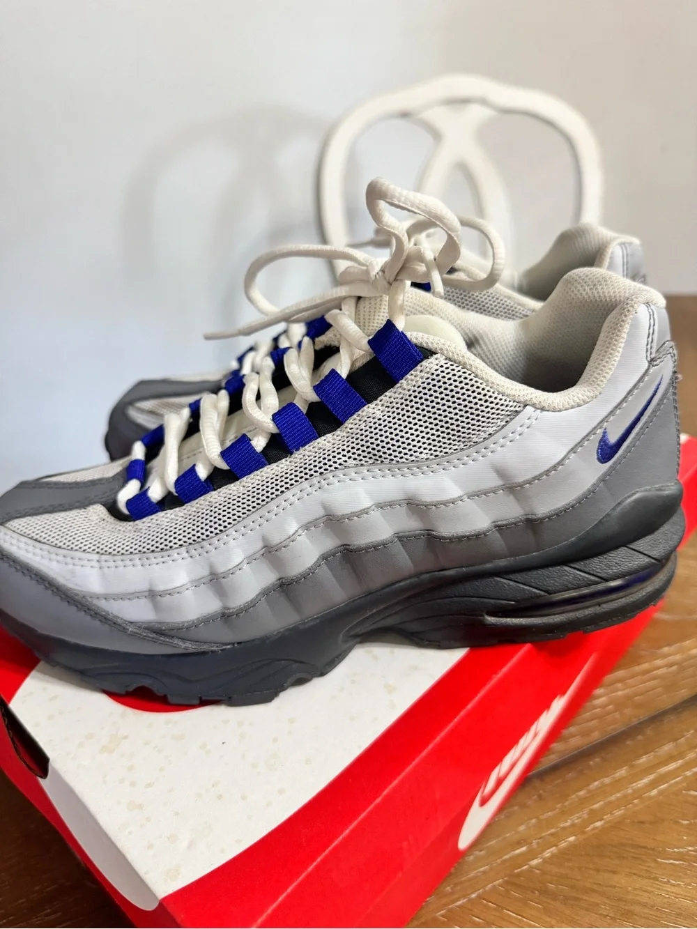 Nike Kids Sneakers White Gray Blue Accents